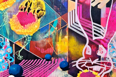 Bocce Botched 3'x3' Mixed Media